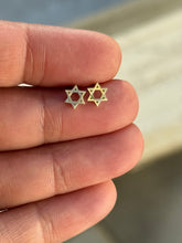Load image into Gallery viewer, GOLD MINI STAR OF DAVID STUD EARRINGS