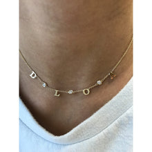 Load image into Gallery viewer, COLLANA GOLD LETTER DIAMOND BEZEL NECKLACE