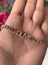 Load image into Gallery viewer, LIV DIAMOND NAME CURB CHAIN BRACELET