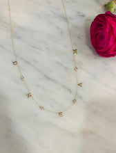 Load image into Gallery viewer, COLLANA GOLD LETTER DIAMOND BEZEL NECKLACE