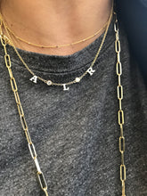 Load image into Gallery viewer, COLLANA GOLD LETTER DIAMOND BEZEL NECKLACE