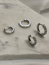 Load image into Gallery viewer, AVA DIAMOND HUGGIE HOOP EARRINGS
