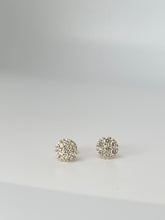 Load image into Gallery viewer, MAGNOLIA DIAMOND FLOWER EARRINGS