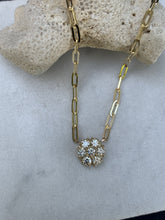 Load image into Gallery viewer, MAGNOLIA LARGE DIAMOND FLOWER NECKLACE