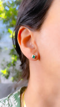 Load image into Gallery viewer, OOAK- GREEN EMERALD PRINCESS STUDS