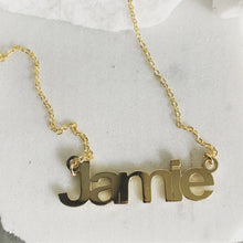 Load image into Gallery viewer, BOWIE BLOCK NAME NECKLACE