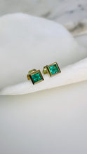 Load image into Gallery viewer, OOAK- GREEN EMERALD PRINCESS STUDS