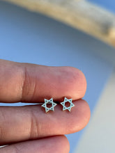 Load image into Gallery viewer, GOLD MINI STAR OF DAVID STUD EARRINGS
