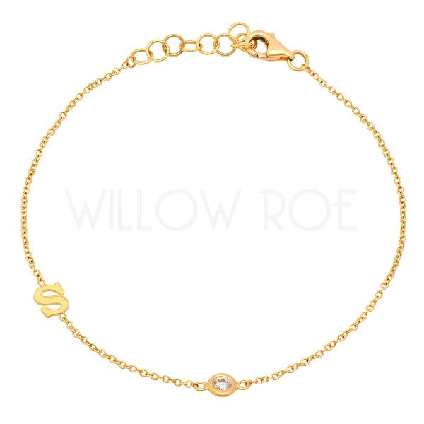 AMARE LETTER INITIAL DIAMOND BRACELET