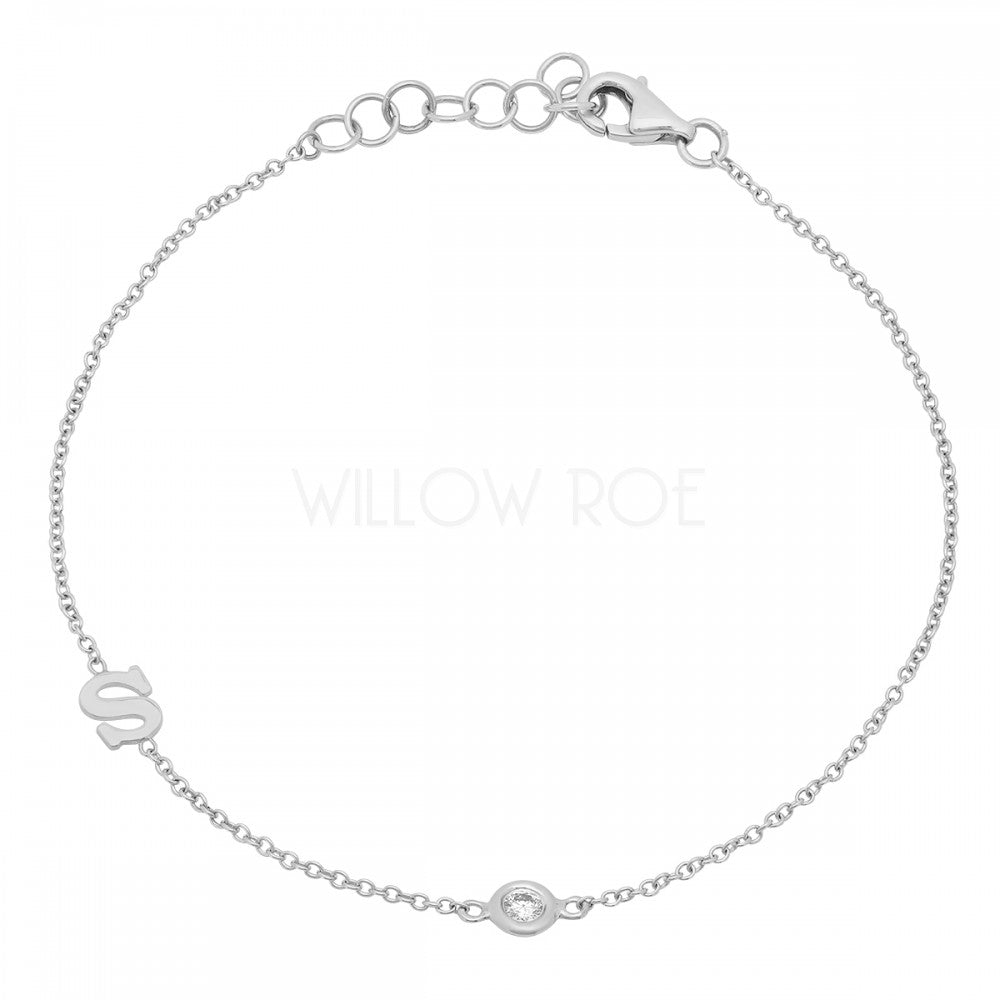 AMARE LETTER INITIAL DIAMOND BRACELET