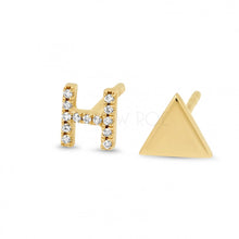 Load image into Gallery viewer, TEENY DIAMOND LETTER STUD EARRING

