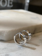 Load image into Gallery viewer, ARLOW GREEN EMERALD HOOP EARRINGS
