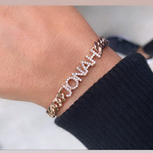 Load image into Gallery viewer, LIV DIAMOND NAME CURB CHAIN BRACELET
