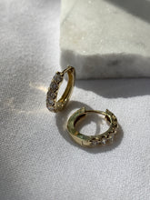 Load image into Gallery viewer, AVELINE DIAMOND HOOP EARRINGS
